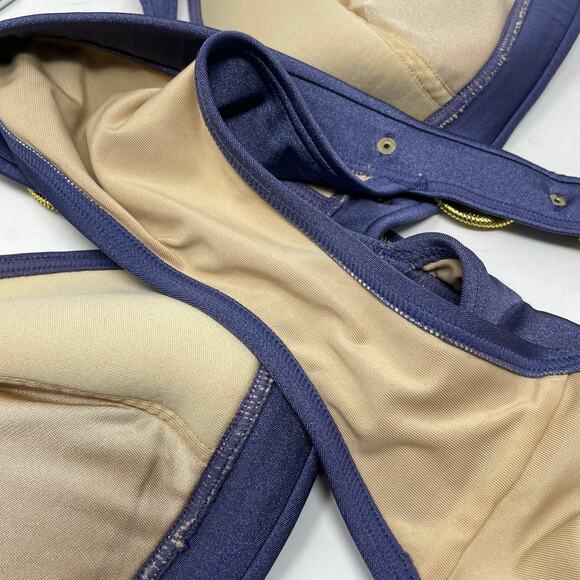 Victorias Secret 2009 Y2K Gold Chain Halter Bikini Swimsuit Swim Purple womens M - Picture 10 of 12